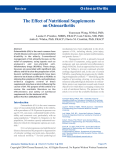 The Effect of Nutritional Supplements on Osteoarthritis