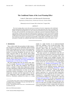 The Conditional Nature of the Local Warming Effect