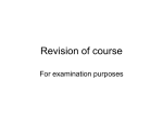 Revision of course