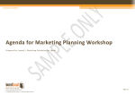 Agenda for Marketing Planning Workshop