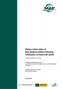 Dietary iodine intake of New Zealand children following fortification