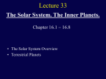 The Solar System. The Inner Planets.