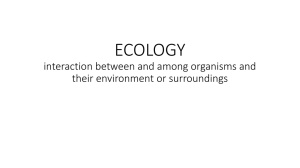 ECOLOGY interaction between and among organisms and their