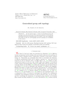 Generalized group soft topology - Annals of Fuzzy Mathematics and