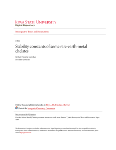 Stability constants of some rare-earth-metal chelates
