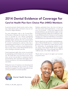 2014 Dental Evidence of Coverage for