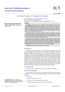 A Clinical Study of Congenital Cataract