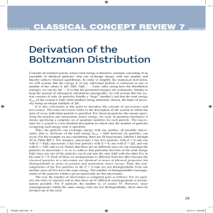 CCR 7: Derivation of the Boltzmann Distribution