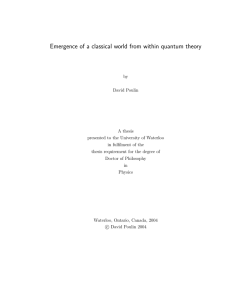 Emergence of a classical world from within quantum theory