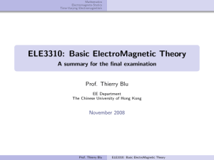 ELE3310: Basic ElectroMagnetic Theory