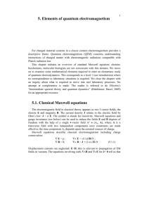 5. Elements of quantum electromagnetism 5.1. Classical Maxwell