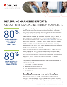 MEASURING MARKETING EFFORTS: A MUST FOR FINANCIAL