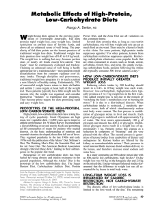 Metabolic Effects of High-Protein, Low