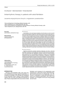 Antiarrhythmic therapy in patients with atrial fibrillation