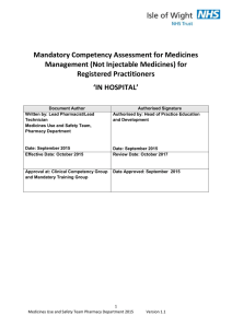 existing registered practitioners where medicines management is