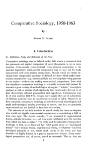 Comparative Sociology, 1950-1963