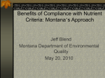 Benefits and Costs of Compliance with Nutrient Criteria in Montana