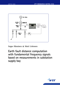 Earth fault distance computation with fundamental frequency