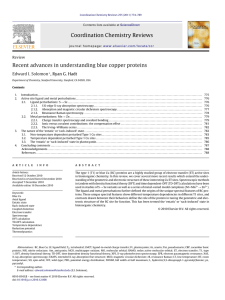 Recent advances in understanding blue copper proteins