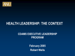 Health Leadership: The Context