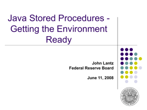 Java Stored Procedures - Getting the Environment Ready