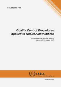 Quality Control Procedures Applied to Nuclear Instruments
