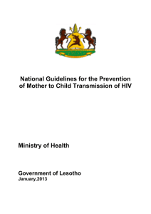 National Guidelines for the Prevention of Mother to Child