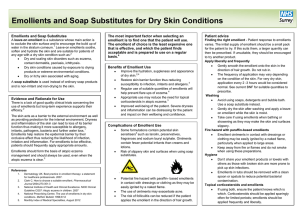 Emollients and Soap Substitutes for Dry Skin Conditions