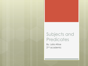 Subjects and Predicates