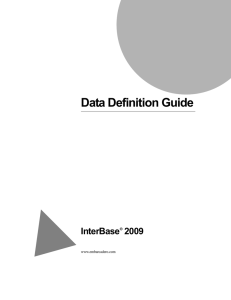 Data Definition Guide - Embarcadero Technologies Product