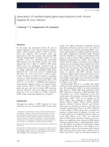 Association of interferon‐alpha gene polymorphisms with chronic