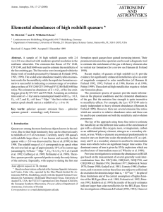 ASTRONOMY AND ASTROPHYSICS Elemental abundances of