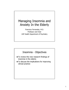 Managing Insomnia and Anxiety In the Elderly