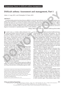 Difficult asthma: Assessment and management, Part 1