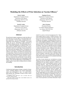 Modeling the Effects of Prior Infection on Vaccine Efficacy