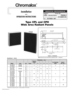 Type CPL and CPH Wide Area Radiant Panels