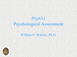 Psy631 Psychological Assessment