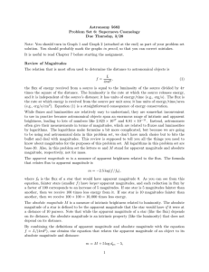 Astronomy 5682 Problem Set 6: Supernova Cosmology Due