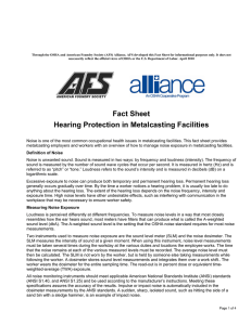 Fact Sheet Hearing Protection in Metalcasting Facilities