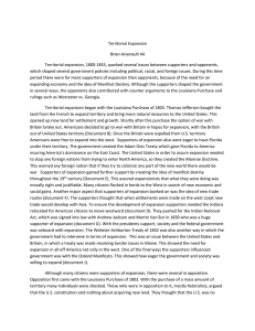 Territorial Expansion Brian Arsenault 4A Territorial expansion, 1800