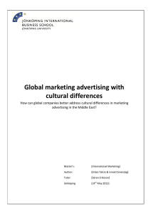 Global marketing advertising with cultural differences