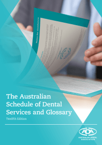 The Australian Schedule of Dental Services and Glossary