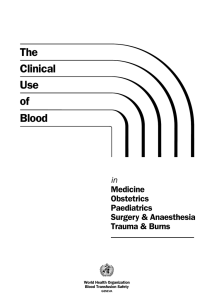 The Clinical Use of Blood - World Health Organization