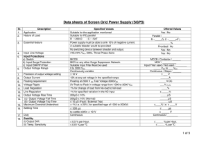Data sheets of Screen Grid Power Supply (SGPS)