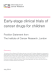Early-stage clinical trials of cancer drugs for children