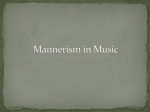 Mannerism in Music