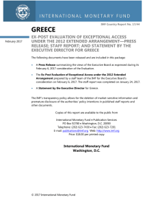 Greece: Ex-Post Evaluation of Exceptional Access under the 2012