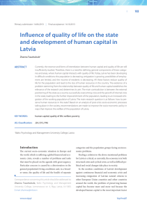 Influence of quality of life on the state and development of human