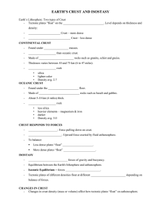 earth`s crust and isostasy