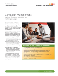 Campaign Management - Mastercard Advisors